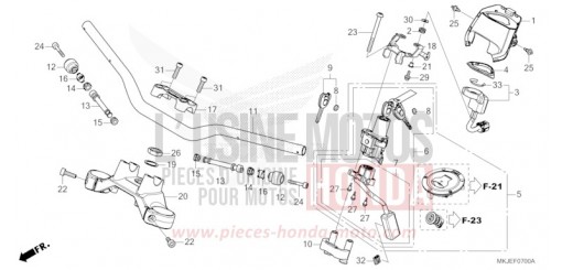 TUYAU DE GUIDON/PONT SUPERIEUR CB1000RAP de 2023